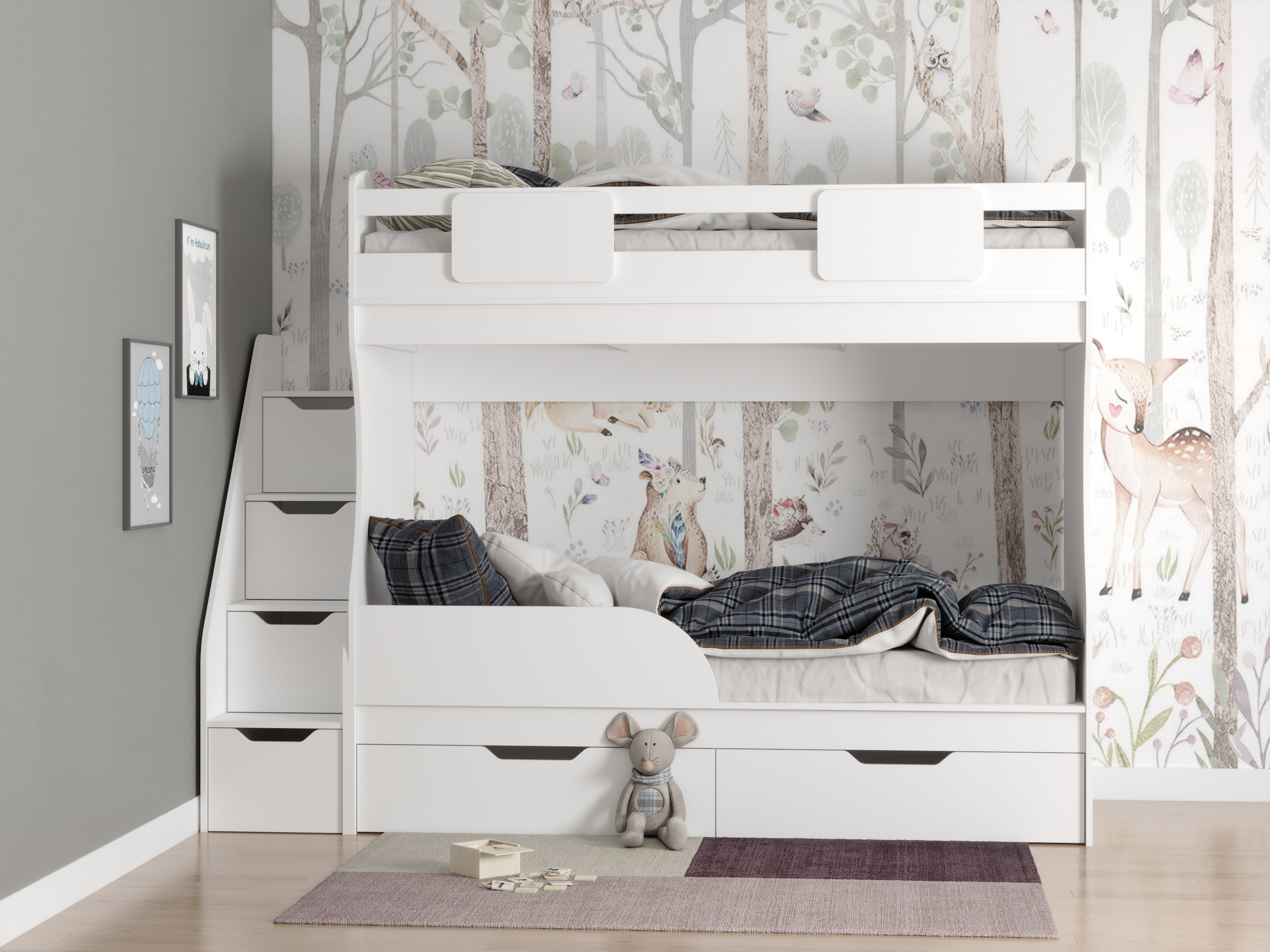 Двухъярусная кровать 180х80 Дуэт (цвет белый) 
