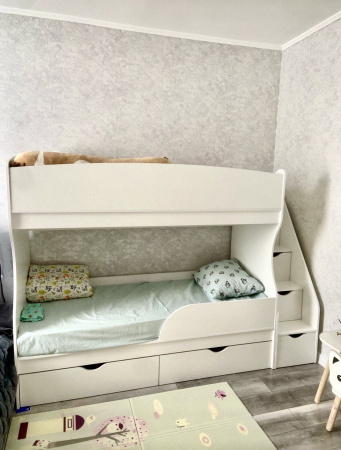 Двухъярусная кровать Альфа 180х80 (цвет белый) от Династия Kids