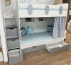 Кровать двухъярусная Фортуна 180х80 (белый + серебро)  от Династия Kids