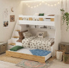 Кровать РУМ 120х200 (корпус дуб золотистый + фасады белые) от Династия Kids