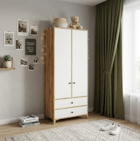 Кровать + стол + шкаф для одежды коллекции Альви от Династия Kids