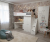 Кровать-чердак 90х200 Колледж-2 (дуб сонома + белый) от Династия Kids