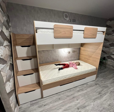 Кровать-чердак коллекции Мозаика 190х90  от Династия Kids