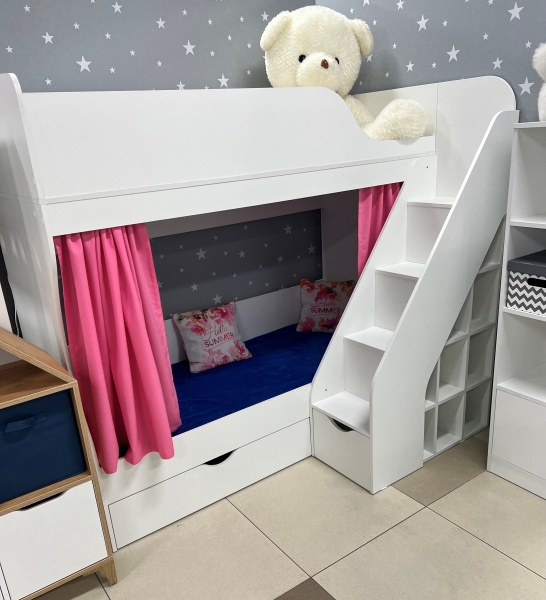 Двухъярусная кровать 180х80 Умка-2 (цвет белый) от Династия Kids