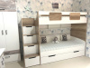 Кровать-чердак Лайт Лофт 190х90 + кровать Двушка 190х90 от Династия Kids