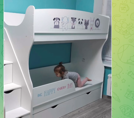 Двухъярусная кровать коллекции Хэппи 180х80  от Династия Kids