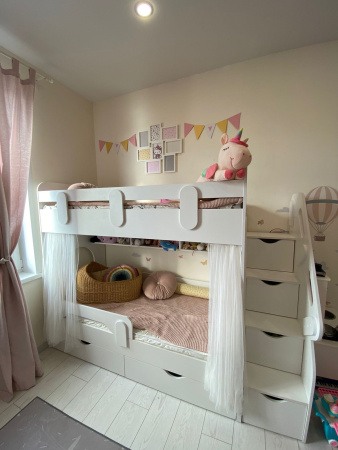 Кровать двухъярусная Фортуна 180х80 (цвет белый) от Династия Kids