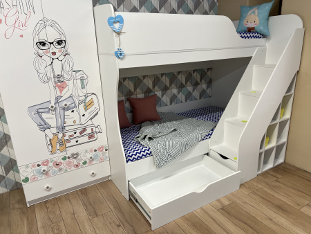 Двухъярусная кровать 180х80 Умка-2 (цвет белый) от Династия Kids