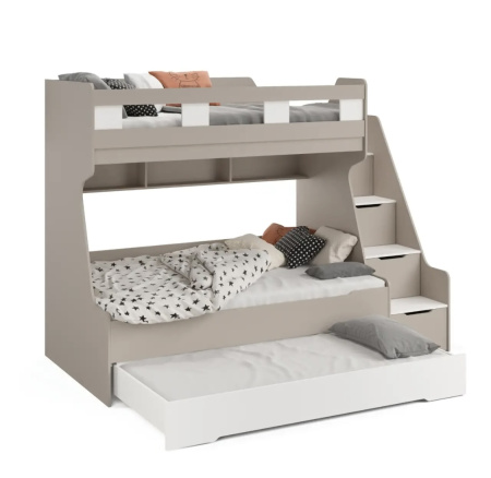 Кровать РУМ 120х200 (корпус дуб золотистый + фасады белые) от Династия Kids