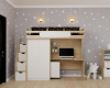 Кровать-чердак 90х200 Колледж-2 (дуб сонома + белый) от Династия Kids