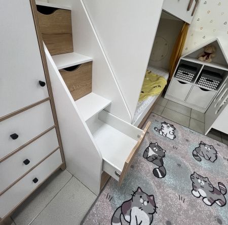 Кровать двухъярусная 180х80 Фортуна (белый + дуб золотистый)  от Династия Kids