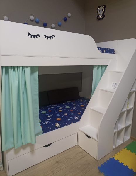 Комплект занавесок (2 шт) цвет бирюзовый от Династия Kids