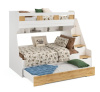 Кровать РУМ 120х200 (корпус дуб золотистый + фасады белые) от Династия Kids
