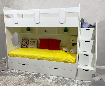 Кровать двухъярусная Фортуна 180х80 (цвет белый) от Династия Kids